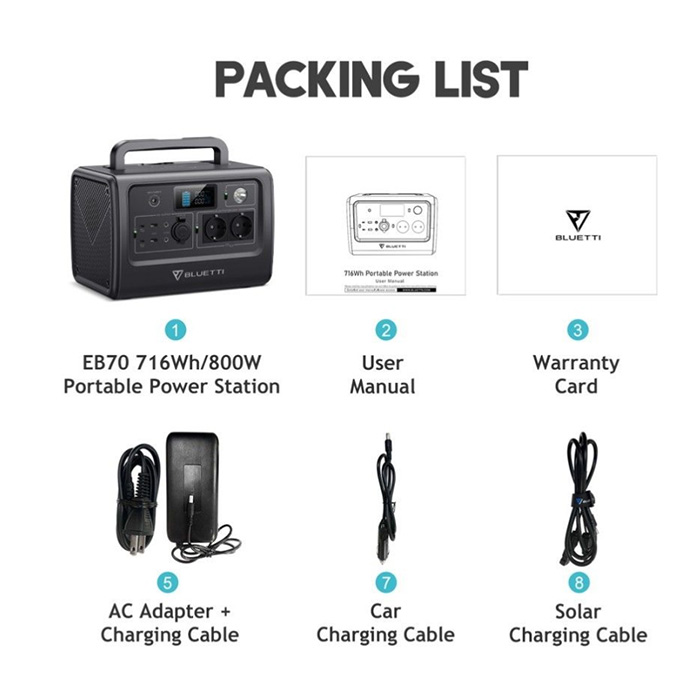 BLUETTI EB70 Portable Power Station | 1000W 716Wh - Image 4